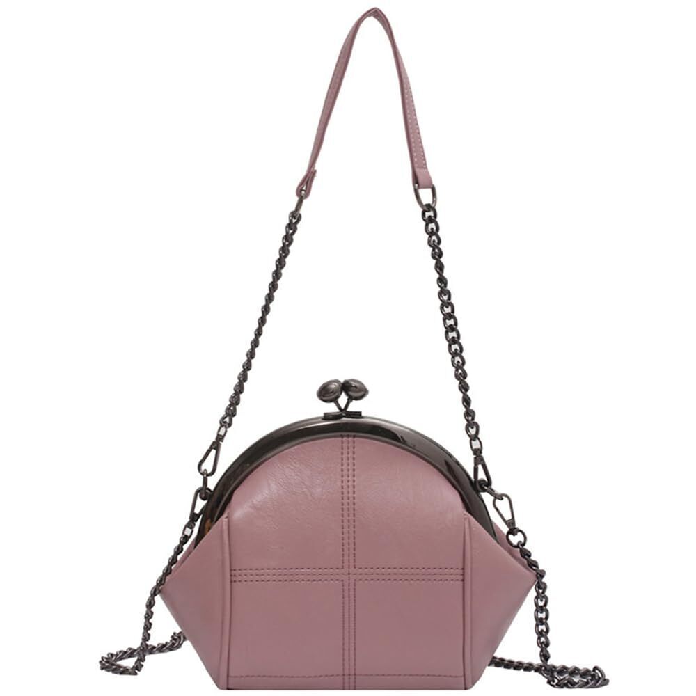 9746 Purses Handbags Kiss Lock Satchel Bag Chain Shoulder Bag PU Leather